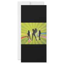 Free Silhouettes of Dancing Girls Rack Card Template