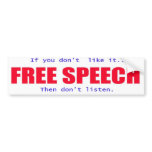 Free Speech Bumper Sticker