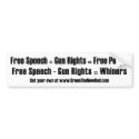 Free Speech Gun Rights bumper stickers
