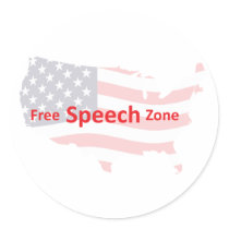 Free Speech Zone Round Sticker