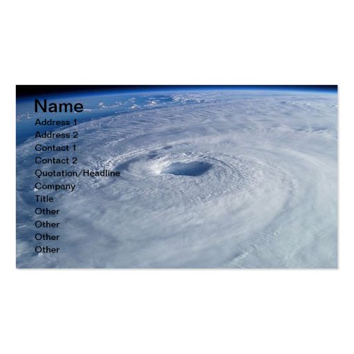 Free Stock Photo of Hurricane Isabel, Name, Add... Business Card (front side)
