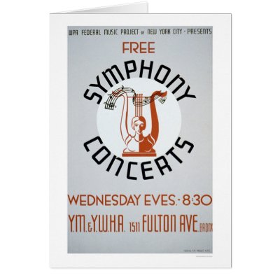 Free Symphony Concerts 1941 WPA Greeting Cards by lc_wpa