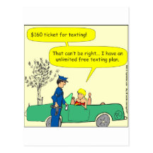 Free texting ticket color cartoon post cards