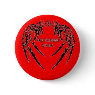 Free Thinking Atheist Round Button button