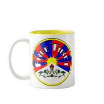 Free Tibet Badge Coffee Mugs