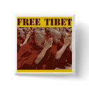Free Tibet Buddhist Monks Button