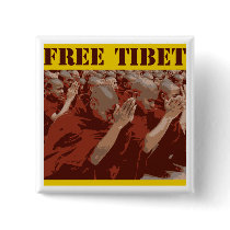 Free Tibet Buddhist Monks Button by liberaltees Free Tibet Buddhist Monks Button
