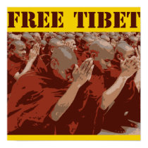 Free Tibet Buddhist Monks Poster posters by liberaltees Free Tibet Buddhist Monks Poster posters