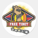Free Tibet Chains Round Sticker