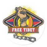 Free Tibet Chains Round Sticker