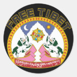 Free Tibet Emblem Round Stickers