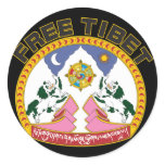 Free Tibet Emblem Round Stickers