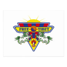 Free Tibet Flag Logo Postcard