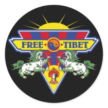 Free Tibet Flag Logo stickers by BuddhaGifts Free Tibet Flag Logo stickers