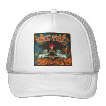Free Tibet Grunge Art Mesh Hat