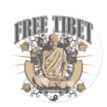 Free Tibet Monk stickers by BuddhaGifts Free Tibet Monk stickers