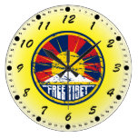Free Tibet Round Grunge Round Wall Clock