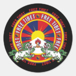 Free Tibet Round Logo Round Sticker