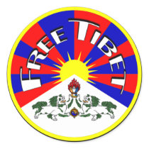 Free Tibet Round Stickers
