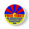 Free Tibet -- with... (Metal Pinback Button)