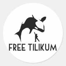 Free Tilikum Save the Orca Killer Whale Round Stickers