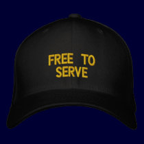 FREE TO SERVE embroidered hats