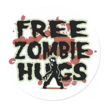 Free Zombie Hugs Round Stickers