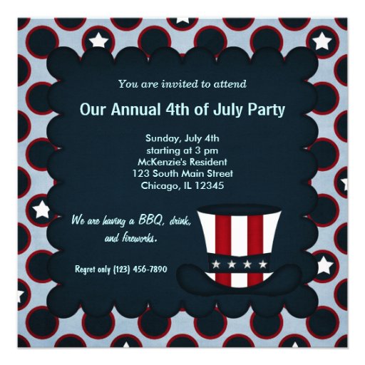 Freedom 4th of July Invite (front side)
