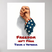 Freedom and Veteran Patriotic Poster