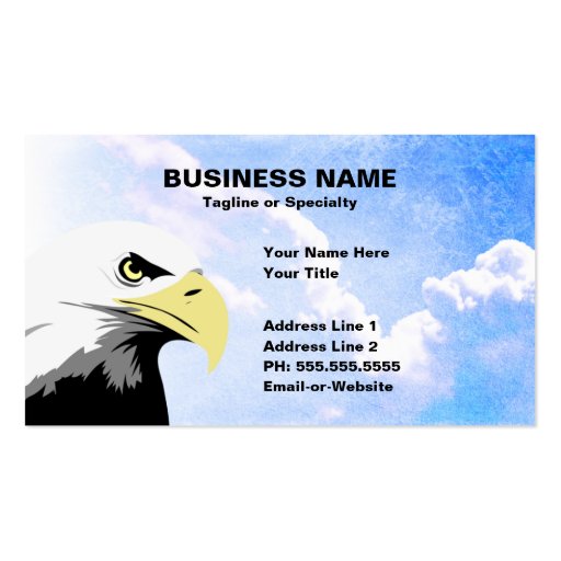 freedom eagle business cards (front side)