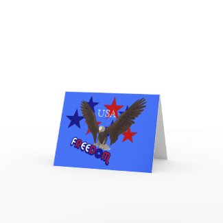 Freedom Eagle Stars USA Patriotic Note Card card