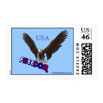 Freedom Eagle USA Patriotic Postage Stamp by SmilinEyesTreasures Freedom Eagle USA Patriotic Postage Stamp