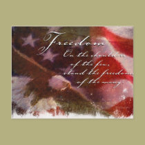 Freedom-Flag and Eagle postcards