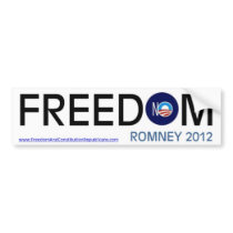 Freedom From Obama Romeny 2012 Bumper Stickers