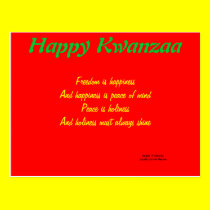 Freedom is happiness kwanzaa cards postcards