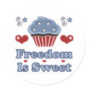 Freedom Is Sweet Patriotic Cupcake Stickers