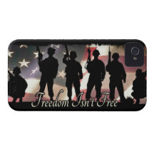Freedom Isnt Free Military Soldier Silhouette iPhone 4 Case-Mate Cases