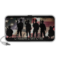 Freedom Isnt Free Military Soldier Silhouette Travelling Speaker