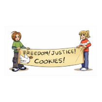 Freedom! Justice! Cookies! (Banner) Poster / Print