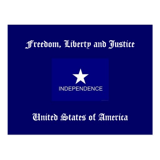 Freedom, Liberty and Justice Postcard Zazzle