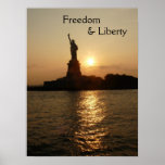 Freedom & Liberty/Statue of Liberty at Sunset Print