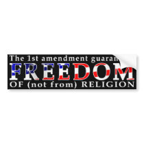 Freedom of Religion bumper sticker bumper stickers