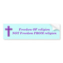 Freedom of Religion Bumper Sticker bumper stickers