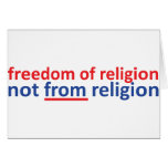 Freedom of religion not from religion card