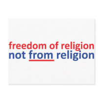Freedom of religion not from religion post cards