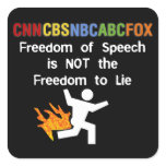 Freedom of Speech is not Freedom to Lie Stickers
