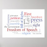Freedom of Speech! Large Bill of Rights Poster