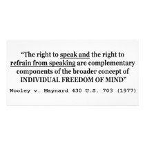 Freedom of Speech Wooley v Maynard 430 US 703 1977 Photo Greeting Card