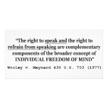 Freedom of Speech Wooley v Maynard 430 US 703 1977 Photo Greeting Card