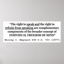 Freedom of Speech Wooley v Maynard 430 US 703 1977 Poster